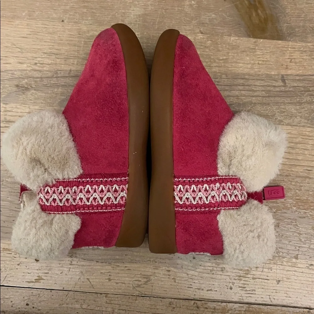 Ugg Dreamee Suede Booties Boots Faux Shearling Braid Detailing Size 6 Toddler